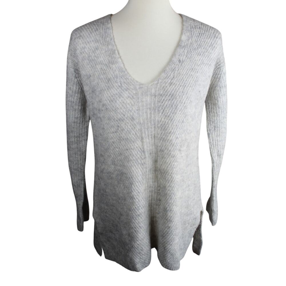 J Crew Point Sur Sweater Womens XS Gray Wool Alpaca Preppy Minimalist Office